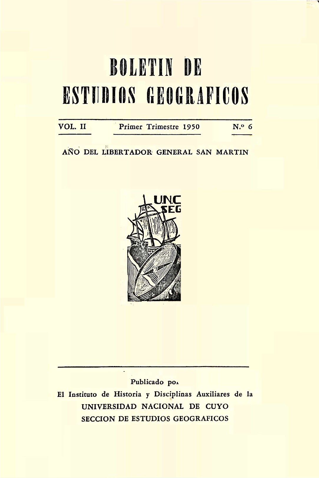 Boletín de Estudios Geográficos- Año 6 Vol. 2
