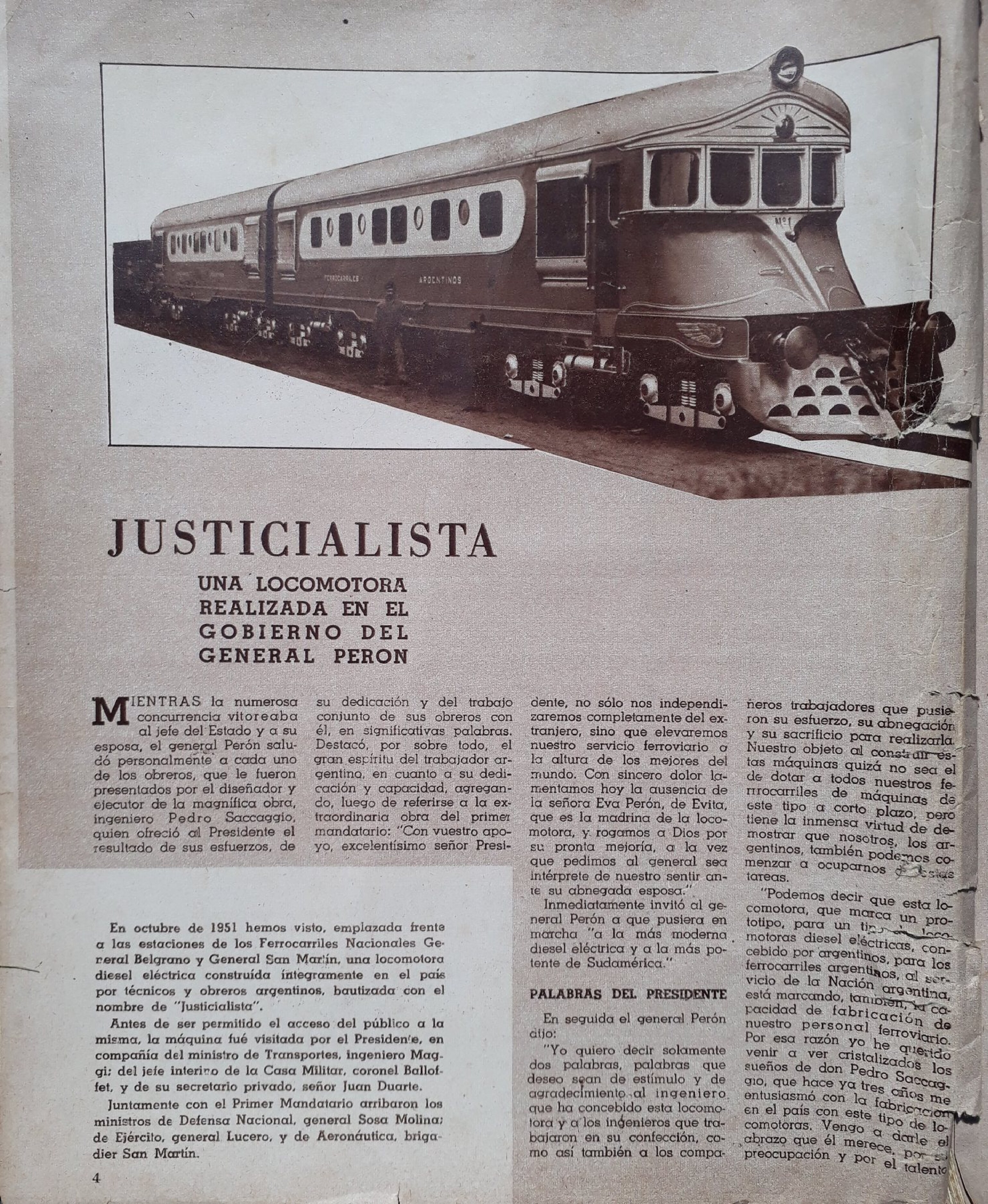 Locomotora El Justicialista construida en Argentina