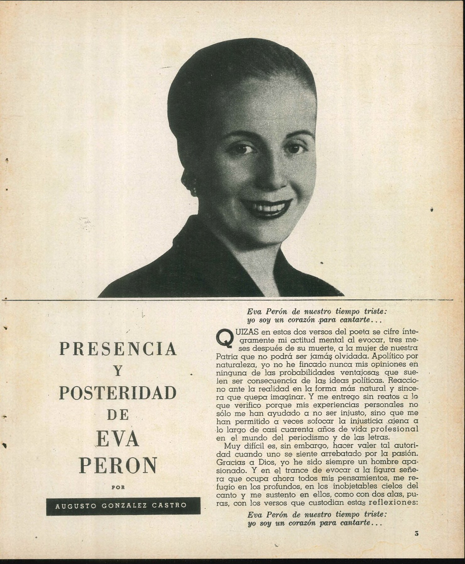 Presencia y Posteridad de Eva Perón