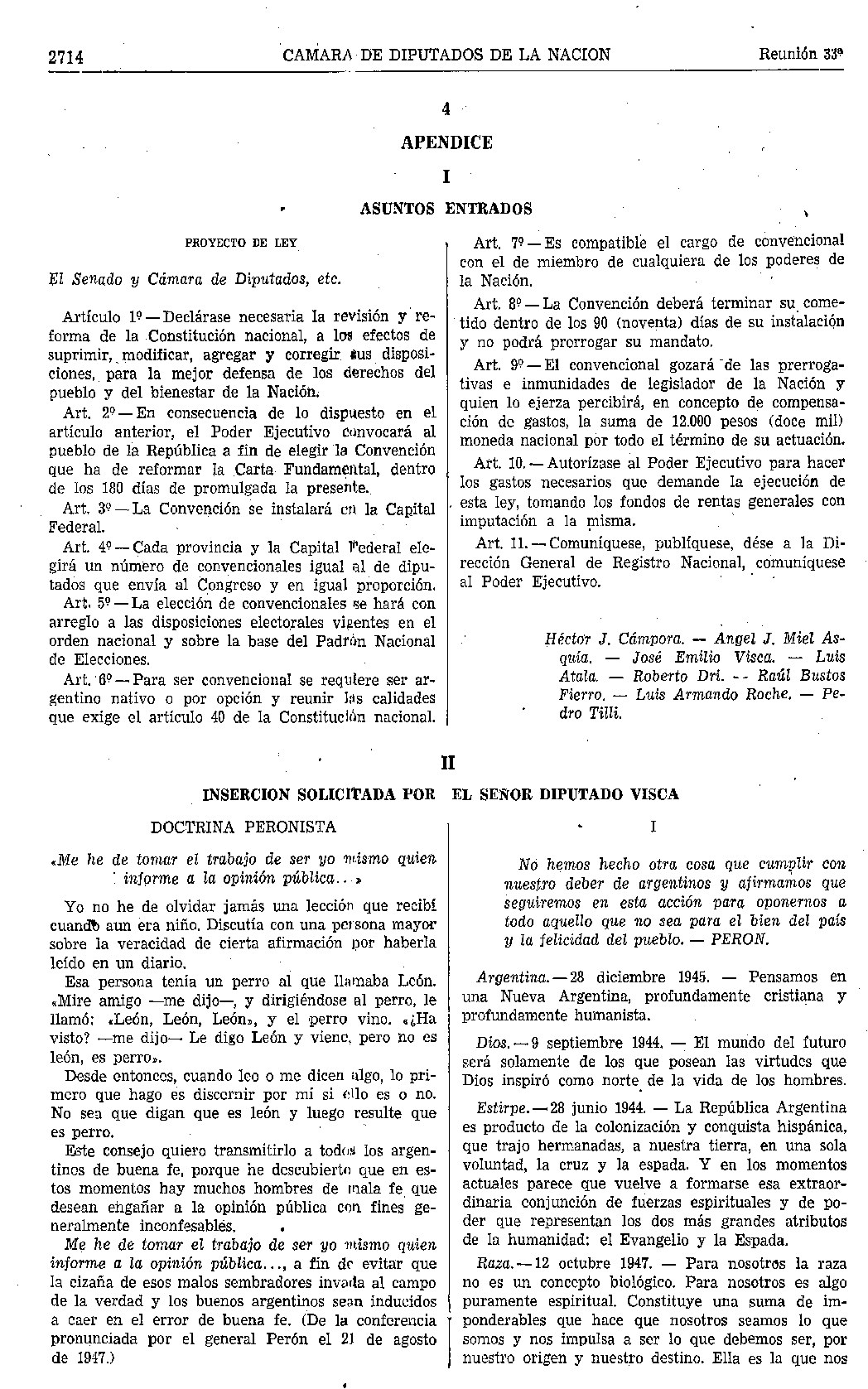Discursos en Camara de diputados - 13 y 14 de agosto de 1948