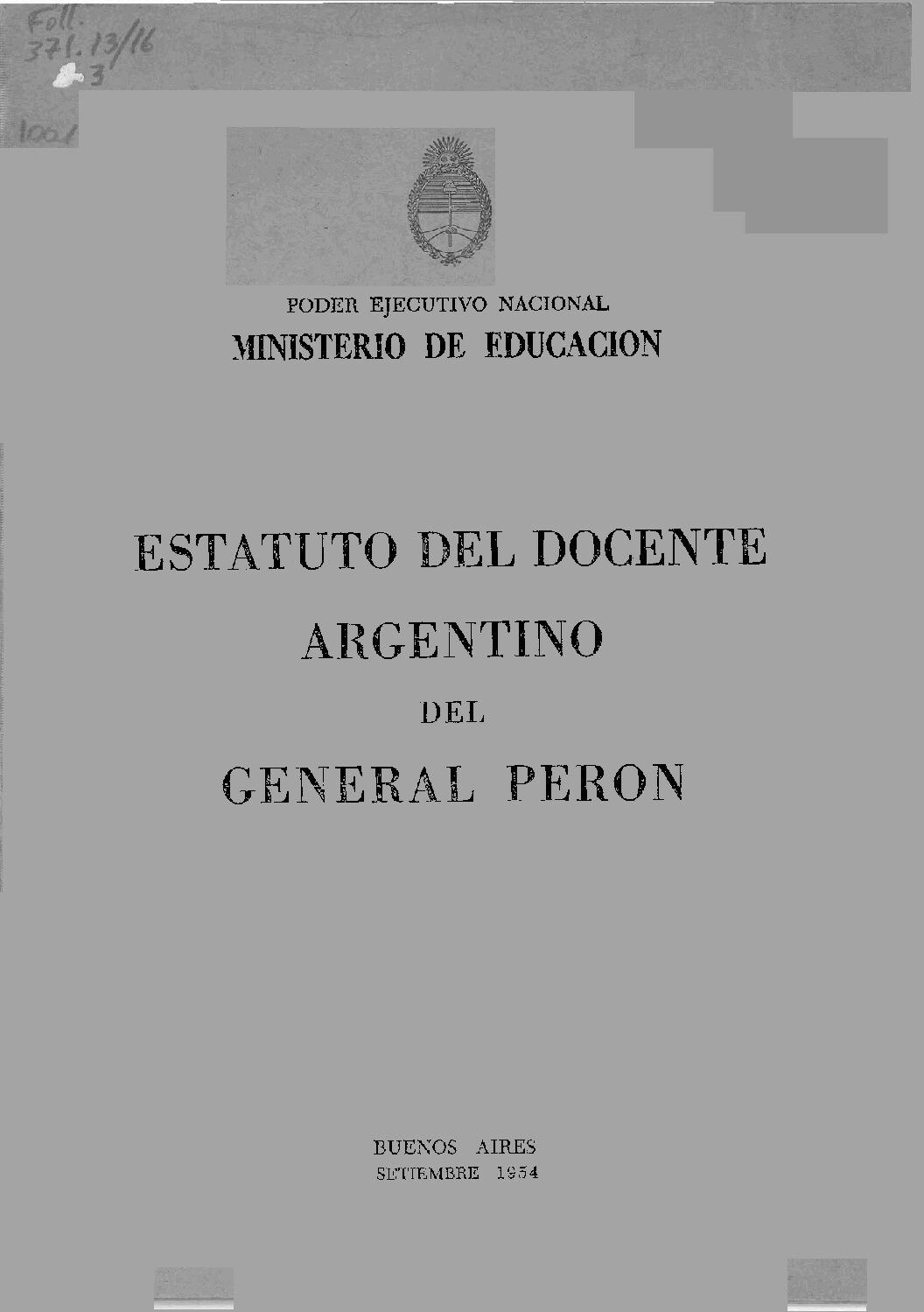 Estatuto del docente argentino del General Perón